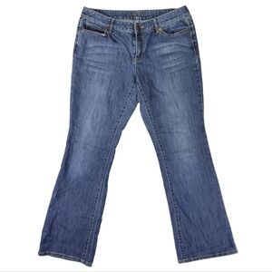 Michael Kors Bootcut Med Wash Faded Jeans With Metal Embellished Pockets Sz 10